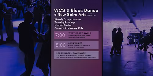 West Coast Swing & Blues - Weekly Group Dance Lessons - downtown Frederick MD