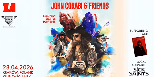 John Corabi (M\u00f6tley Cr\u00fce, The Dead Daises) & Friends | 28\/04\/2026 | Krak\u00f3w, Klub Za\u015bcianek