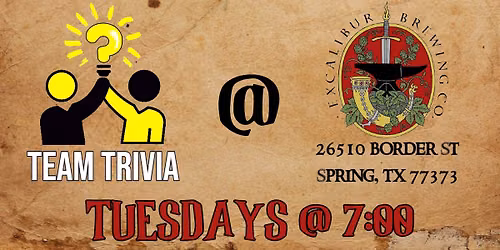 Team Trivia at Excalibur Brewing