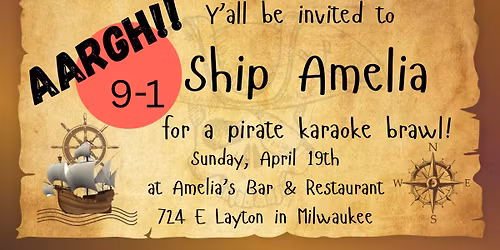 KARAOKE at AMELIA'S BAR & RESTAURANT with PIRATE PAM