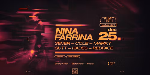 \u0160tefansk\u00e1 Trnafsk\u00e1 Man\u00e9\u017e \u02b7\/ NINA FARRINA \u25e6 25.12. @ Zelen\u00fd Kr\u00ed\u010dek