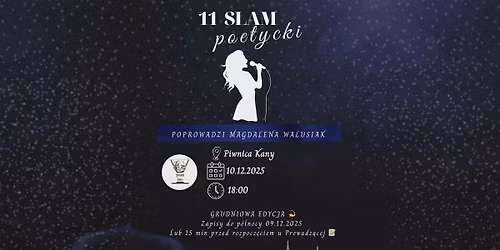 11. slam poetycki w Piwnicy Kany | 10.12.2025, godz. 18.00