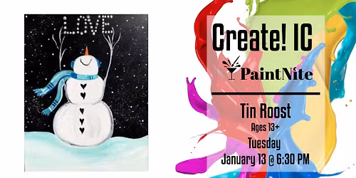Paint Nite at Tin Roost: Winter Snowman Love