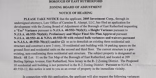 Public hearing for zoning of 209 Boiling Springs Ave