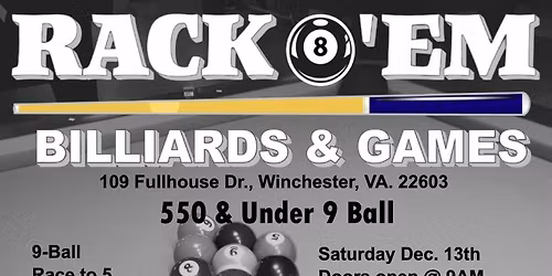 Rack 'Em Billiards 550 & Under 9Ball