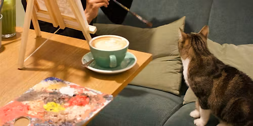 A Cozy Christmas Cat + Messy Art Workshop in Catnip Coffee