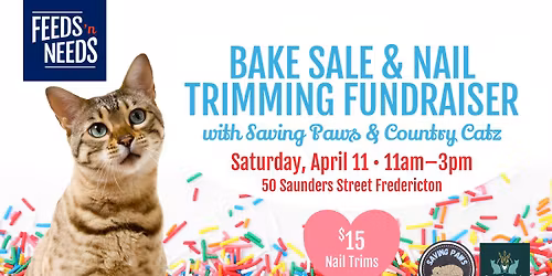 Bake Sale & Nail Trimming - at Feeds'n Needs Fredericton