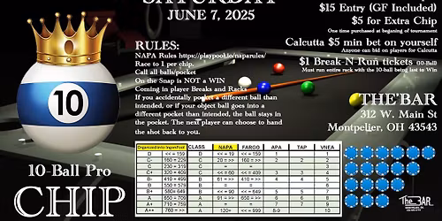 SATURDAY CHIP 10-Ball TOURNAMENT