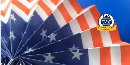 Let\u2019s Craft! American Flag Fans in Little Red Schoolhouse