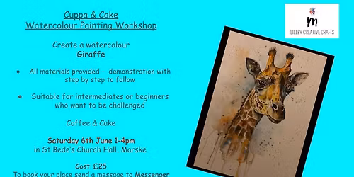 Cuppa 'n' Cake Giraffe Watercolour Workshop