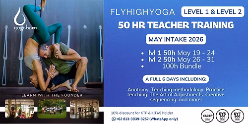 50h FlyHighYoga\u00ae Teacher Training \u2014 Level 1 & Level 2