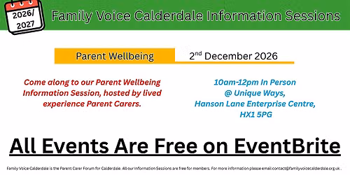 Parent Wellbeing Information Session