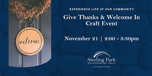 Give Thanks & Welcome in Craft Event