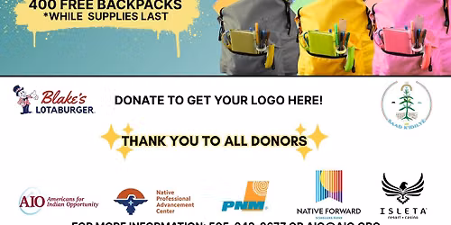 6th Annual Native Leadership Collective Backpack and School Supply Giveaway to ABQ Native students