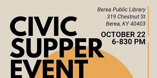 Berea Civic Solutions Supper: A Community Conversation on AI