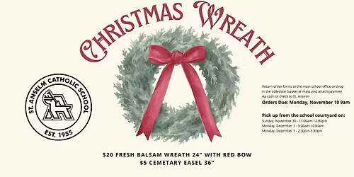 Christmas Wreath Sales @ St. Anselm