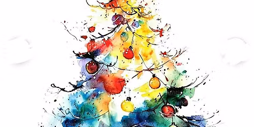 Christmas Tree Watercolor Paint Party