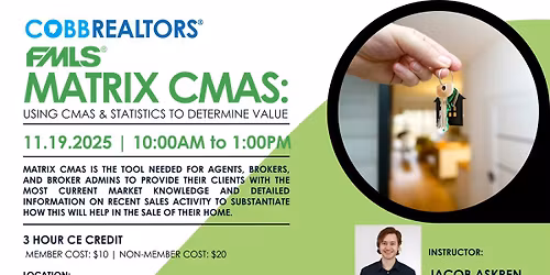 3 Hour CE Class - MATRIX CMAS: Using CMAs & Statistics to Determine Value