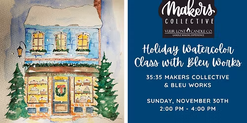Holiday Watercolor Class with Jen from Bleu Works