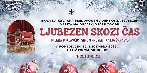 Grajska kavarna Preddvor vabi: LJUBEZEN SKOZI \u010cAS