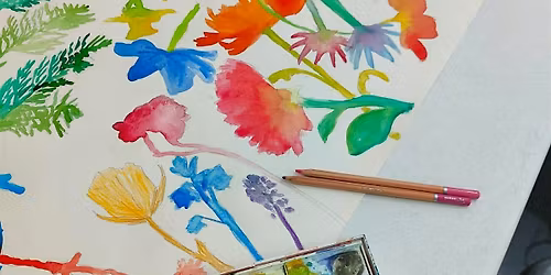 Watercolour Flowers Shadow Painting