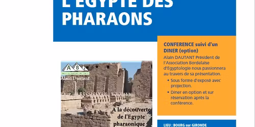 Conf\u00e9rence Egypte des pharaons