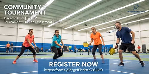 Community Y Pickleball Tournament and Onsite DUPR Assessment