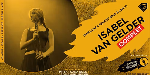 Take Me Out : COMPLET \/ Isabel Van Gelder en concert au Supersonic Records \u00b7 Paris