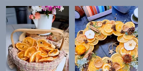 Kitchen apple or orange wreath at the Bloomin Cottage