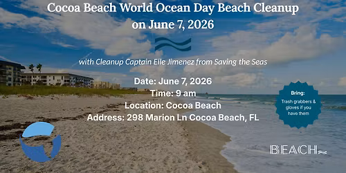 Cocoa Beach Cleanup on June 7, 2026
