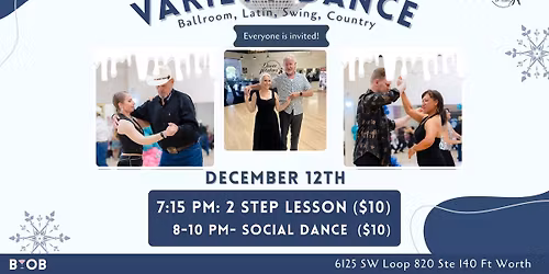 Variety Dance Party - December 12th (2 Step Lesson)