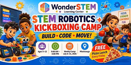 RoboThink Robotics & Kickboxing Weekly Summer Camp Kids 5-12yrs
