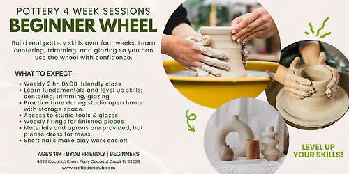 Pottery Wheel for Beginners- 4 Week Session
