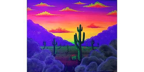 Desert Aglow at Dusk (under blacklight) - Paint and Sip in Phoenix | Classpop!\u2122