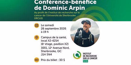 Conf\u00e9rence-b\u00e9n\u00e9fice de Dominic Arpin : \u00ab La vie commence o\u00f9 la peur s\u2019arr\u00eate \u00bb