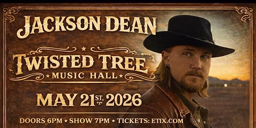 Platinum-Selling Artist Jackson Dean Live at Twisted Tree