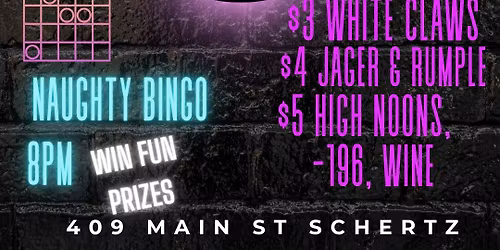 Bar 1899 Naughty Bingo