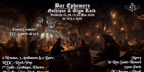 Bar \u00e9ph\u00e9m\u00e8re Gothique & Glam au Merry : 2 Ambiance ! 