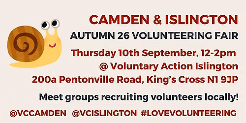Camden and Islington Autumn 26 Volunteering Fair