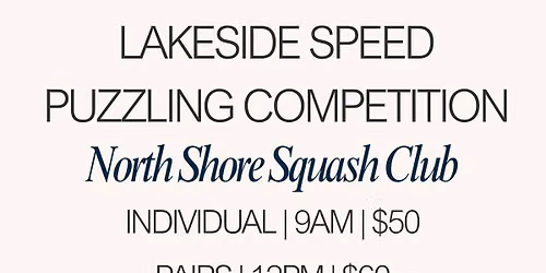 Lakeside Speed Puzzling Competition - 12th July