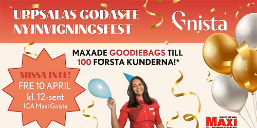 \ud83c\udf89GNISTAS NYINVIGNINGSFEST - PREMI\u00c4R 10 APRIL!\ud83c\udf89