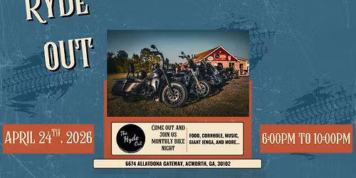 Ryde Out to The Hyde Out Bike Night - April 2026