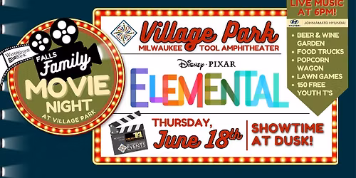 FALLS FAMILY MOVIE NIGHT | "Elemental" Presented by WaterStone Bank
