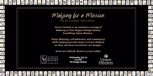 Majhong for a Mission at Tim Hogans Design Gallery