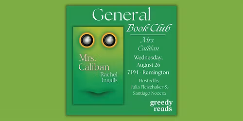 Greedy Reads Book Club August: "Mrs. Caliban" by Rachel Ingalls