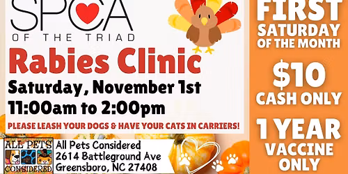 SPCA Rabies Clinic at All Pets Considered