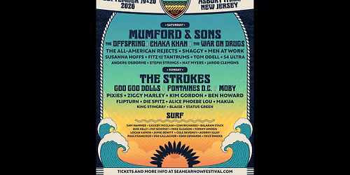 Sea Hear Now Festival: Mumford & Sons The Strokes - 2 Day Pass