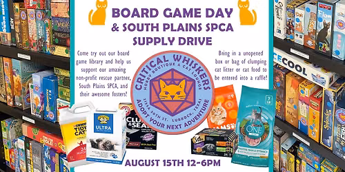 Board Game Day & SPSPCA Supply Drive