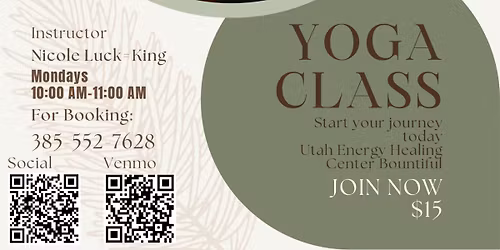 Yoga at Utah Energy Healing Center in Bountiful