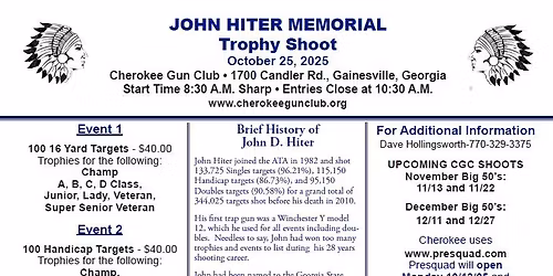 JOHN HITER MEMORIAL ATA TROPHY SHOOT